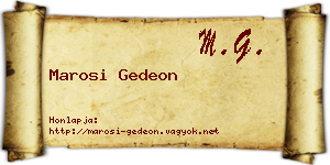 Marosi Gedeon névjegykártya